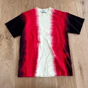 Ambush Tie Dye Panel T Shirt in Red Black & Yellow
